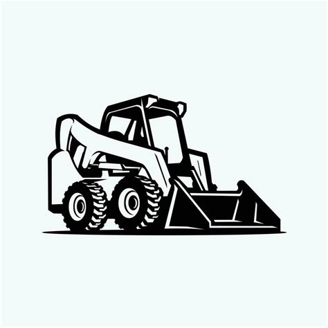 picture of a skid steer loader|black and white skid steer.